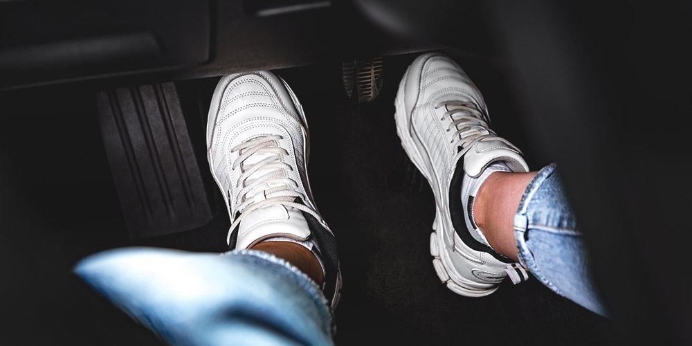  foot on the clutch