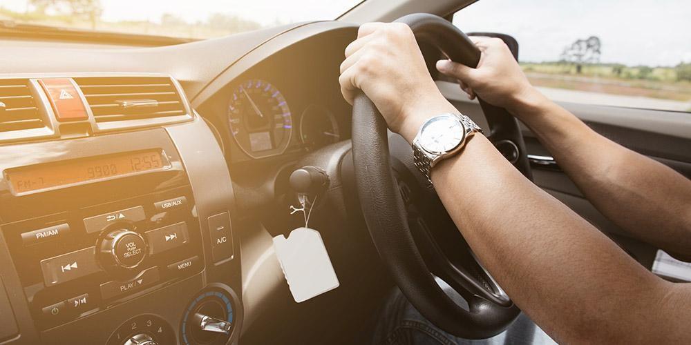 Playing with steering wheel 