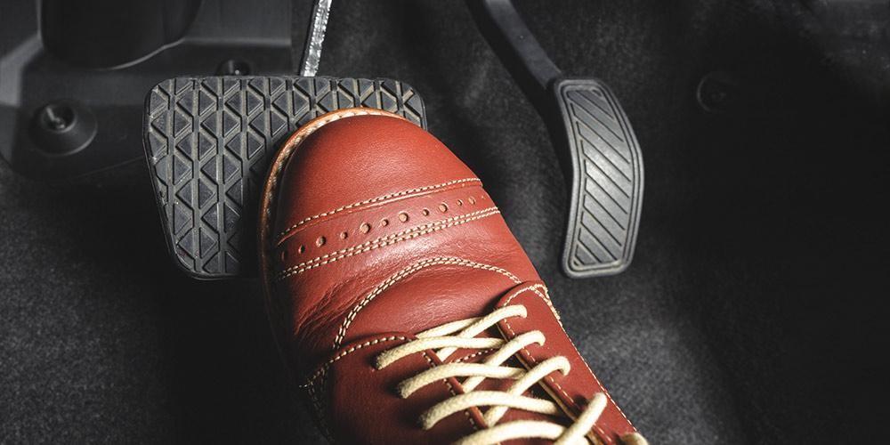 Frequent use of brakes while driving downhill